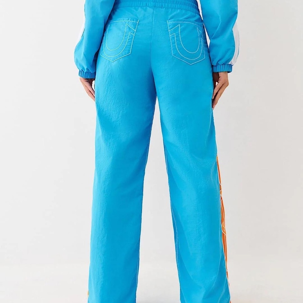 true religion wide leg loose fit graphic y2k waterproof racing pants S - Picture 7 of 7
